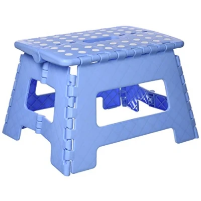 Image of Draper 19258 Plastic Anti Slip Folding Step Stool, Blue
