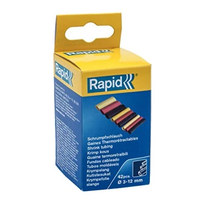 Image of Rapid 3 12mm Heat Shrink Tubes, 2:1 Ratio, Set of 36, Assorted Colours and Sizes, 5000208