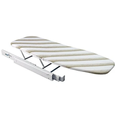 Image of Emuca 8037512 Pull Out Ironing Board for Sliding Drawer, Folding with Cover, White