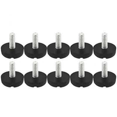 Image of Sourcingmap M6x15mm Leveling Feet Adjustable Threaded Pole Foot Furniture Glide 10Pcs