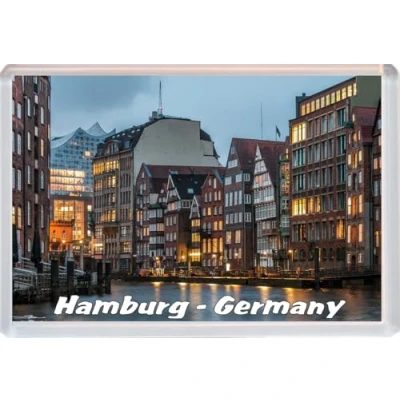 Image of Hamburg Germany 96 x 67mm Jumbo Fridge Magnet/Magnets Euro 2024