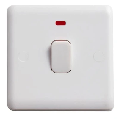 Image of Deta Vimark Curve Double Pole Switch with Neon 20 A White VC1391