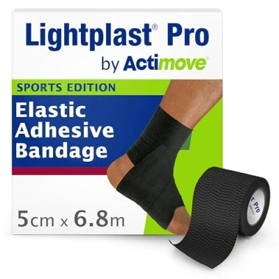 Image of Lightplast Pro by Actimove Sports Edition EAB Tape with Light to Medium Support for Joints, 5 cm x 6.8 m, Black, 1 Roll