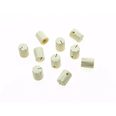 Image of Dopro 10pcs Aged White Guitar Scalloped Edge Amplifier Knob Cylinder Effect Pedal Knobs