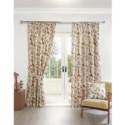 Image of Sundour Grove Floral Pencil Pleat Curtains Multi 46x90