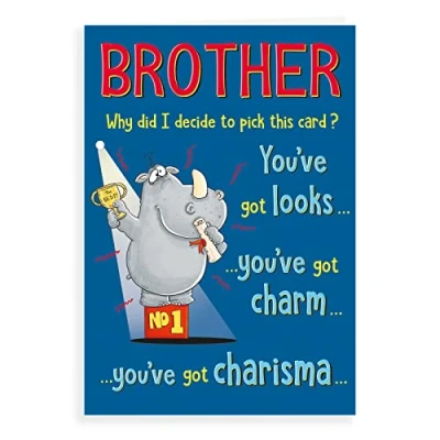 Image of Regal Publishing Humour Birthday Card Brother 9 x 6 inches