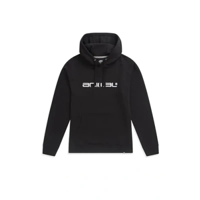 Image of Animal Driver Mens Cotton Logo Hoodie Relaxed Fit Sweathsirt with Adjustable Hood Beach, Outdoors, Holiday &amp; Hiking Black S