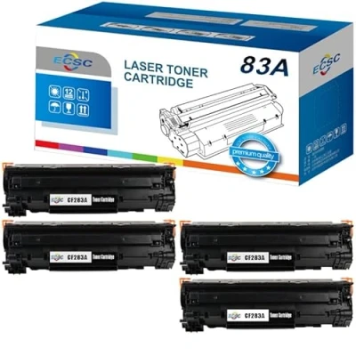 Image of ECSC Toner Cartridge CF283A / 83A For Printer, Compatible With HP LaserJet Pro M201dw M201n MFP M125a M125nw M125rnw M127fn M127fp M127fw (Black, 4 Pack)