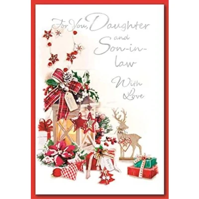 Image of Daughter and Son in law Christmas Card Festive SIMON ELVIN 7.5&quot; x 5.25&quot; C50 e