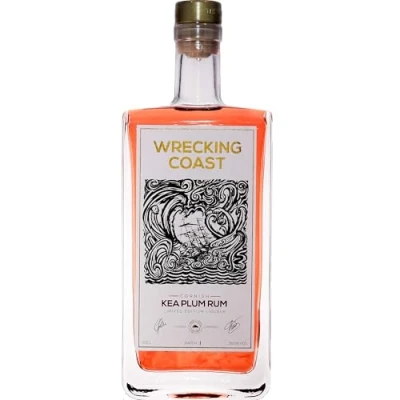 Image of Wrecking Coast Kea Plum Rum Liqueur Craft Cornish Rum, Produced and Bottled in North Cornwall, 50cl 30% ABV