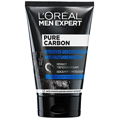 Image of L&#039;Oréal Paris Men Expert peeling for the face, impure skin, facial cleansing men, pure carbon face anti blemishes, 1 x 100 ml