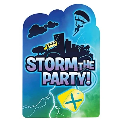 Image of Amscan 492412 Battle Royal Party Postcard Invitations 8 Pack