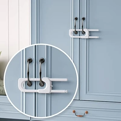 Image of EUDEMON 3 Pack U Shaped Child Proof Cabinet Lock, Baby Safety Cupboard Latch Lock for Knobs &amp; Handles on Closet, Dresser, Kitchen, Storage, Easy to Install