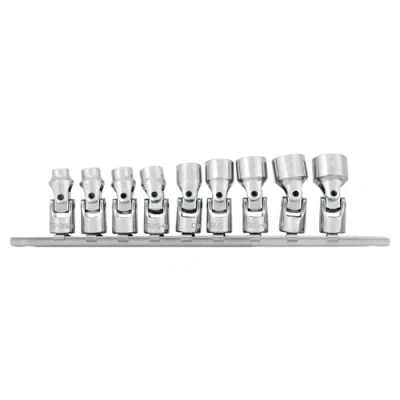 Image of Performance Tool W36981 1/4 Inch 9 Piece Drive Metric Flex Socket Set, Silver