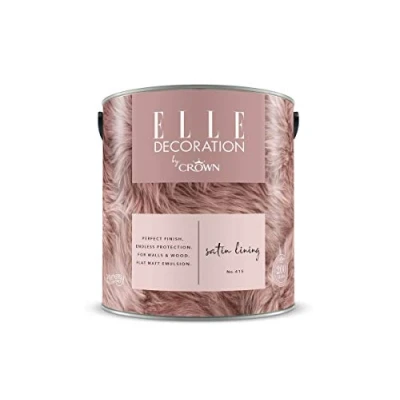 Image of ELLE Decoration by CROWN 2.5L Flat MATT Emulsion Paint Satin Lining No 415