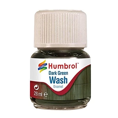Image of Humbrol AV0203 Enamel Wash modellers washes effect Dark Green 28ml