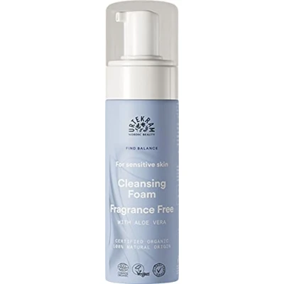 Image of Urtekram Fragrance Free Face Cleansing Foam with moisturizing aloe vera for Sensitive Skin Find Balance Vegan and Natural, 150 ml