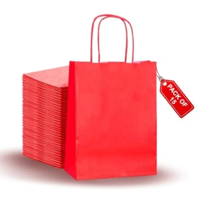 Image of party Bags Paper Gift with Handles Pack of 15 XSmall, Small &amp; Medium