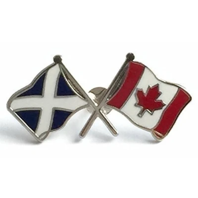 Image of FANCYTHAT and SCIFI PLANET SCOTLAND SALTIRE &amp; CANADA FRIENDSHIP FLAGS NATIONAL ENAMEL LAPEL PIN BADGE