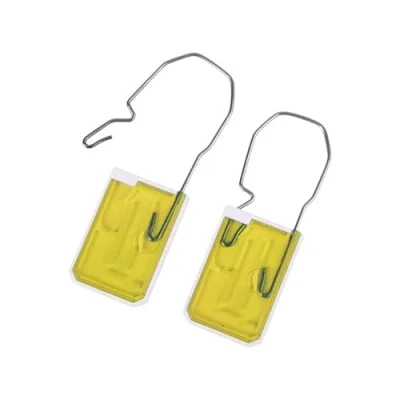 Image of 100 x Padlock Security Seals, Tamper Evident Key Meter and Utility Numbered Seals (Yellow, 100)