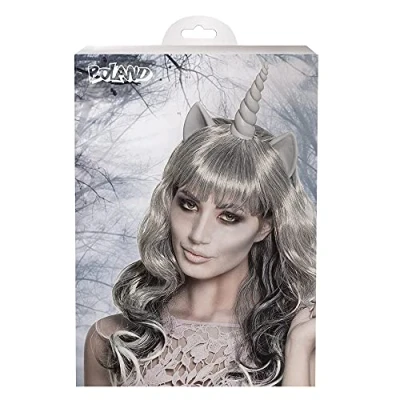 Image of Boland 10130885 Ghost Unicorn Wig, Gray