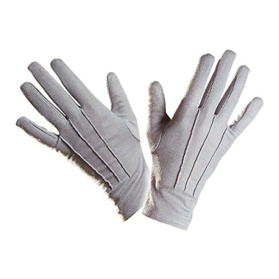 Image of Short Grey Spandex &amp; Velvet Gloves for Fancy Dress Costumes Accessory