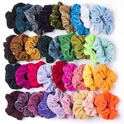 Image of Hcimooy 36 Pcs Velvet Hair Scrunchies, Ties for Women Girls (36 Colors)
