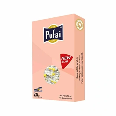Image of Pufai Slim Cigarette Filters Tar Blocker Compatible 5mm 6mm 25 Pieces 1 Box Rose