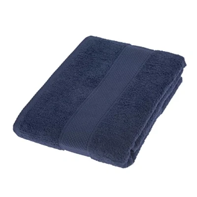 Image of HOMESCAPES Navy Blue Turkish Cotton Bath Sheet Super Soft Thick &amp; Absorbent 500 GSM Towel Heavy Weight for everyday Luxury