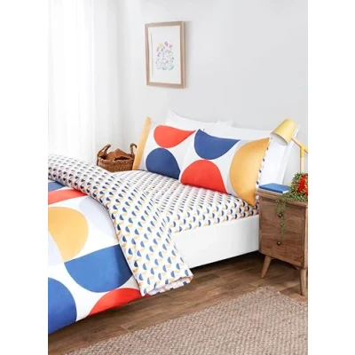 Image of Rapport home Baltimore Microfibre Full Bedding Set King Multi Reversible Duvet Cover, Fitted Sheet with matching Pillowcases