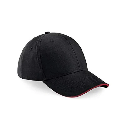 Image of Beechfield Unisex B020 Athleisure 6 Panel Cap, Red/White, One Size