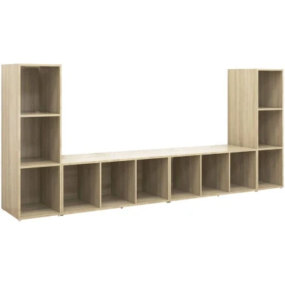 Image of vidaXL TV Cabinets 4 pcs Sonoma Oak 107x35x37 cm Engineered Wood
