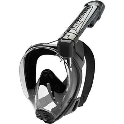 Image of Cressi Baron Full Face Mask Integral Anti Fog Snorkel Mask,Comfortable with Exhalation Valve and Dry Snorkel, Unisex