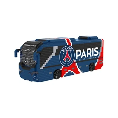 Image of FOCO Officially Licensed Paris Saint Germain FC Football BRXLZ Bricks 3D Coach Toy Model Ligue 1 Construction 1347 Pieces Ages 12+ Sports Merchandise