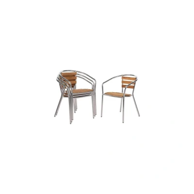 Image of Charlottle Aluminium Stacking Garden Chairs Set Of 4