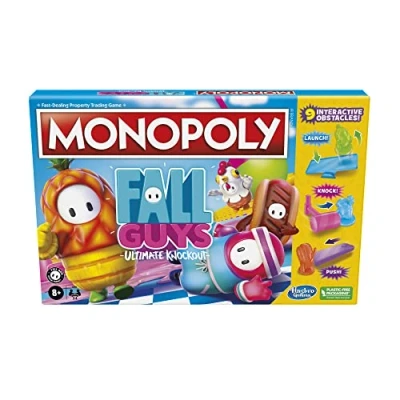 Image of MONOPOLY Fall Guys Ultimate Knockout Edition Board Game for Players Ages 8 and Up, Dodge Interactive Obstacles, Includes Die