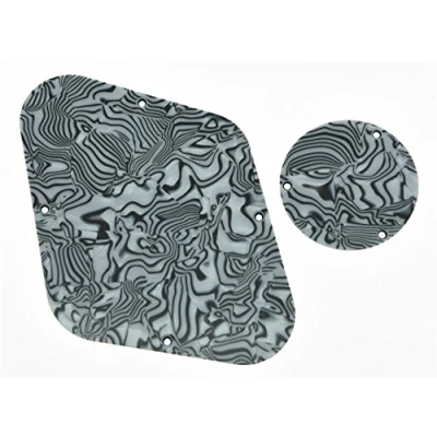 Image of KAISH Zebra Stripe LP Rear Control Plate Switch Cavity Cover For Epiphone Les Paul