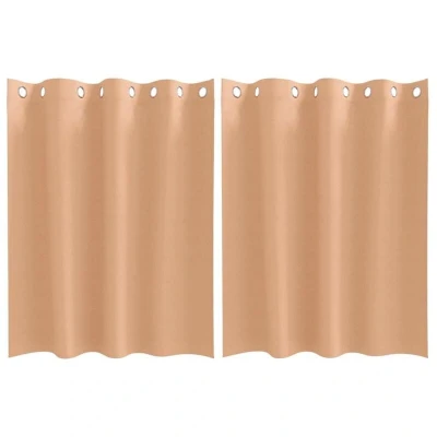 Image of vidaXL Curtains with 2 pcs Light brown 140 x cm Polyester