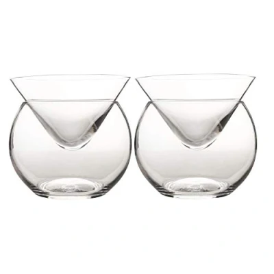 Image of DUEBEL Glass Caviar Chiller Server Set 2pcs Universal Martini, Wine, Liquor Cocktail Cup