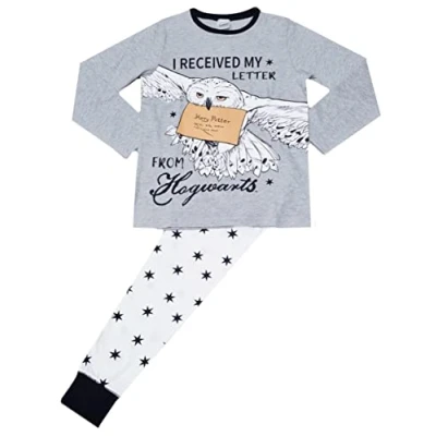 Image of Girls Harry Potter Hogwarts Pyjamas Character Nightwear (Harry Grey Letter, 13 Years)