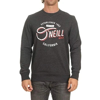Image of O&#039;Neill Men LM Mugu Cali Crew Sweatshirts Dark Grey Melee, X Small