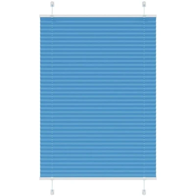 Image of vidaXL Pleated Blind Blue 90x100 cm Fabric Width 89.4 Polyester
