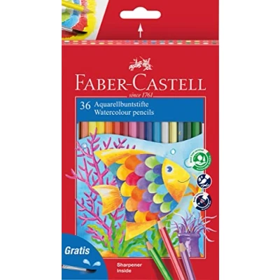 Image of Faber Castell Redline Watercolor 36 Long Hangtab Fish Pencil