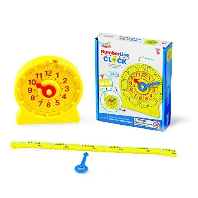 Image of Learning Resources 24 Hour Number Line Clock Single Student Set, Yellow