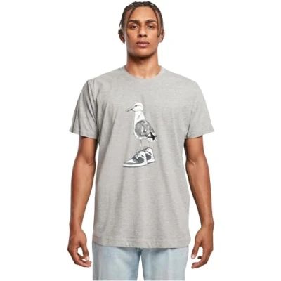 Image of Mister TEE Seagull Sneakers Print Tshirt, Men&#039;s, Size: Small, Heather grey