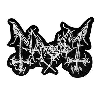 Image of Mayhem Patch Iron on T Shirt Embroidered Jacket Denim Jean Decorate Custom Handmade Gift Craft Enjoy, Black Metal