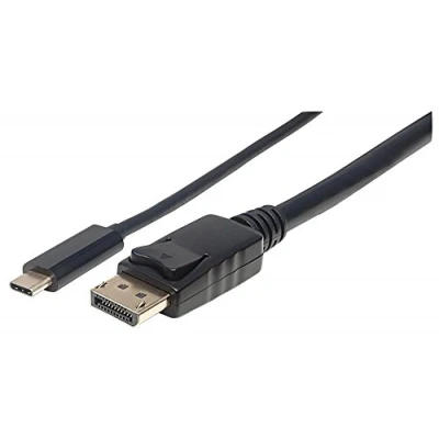 Image of Manhattan USB C to DisplayPort Cable, 4K@60Hz, 1m, Male Male, Black, Three Year Warranty, Polybag