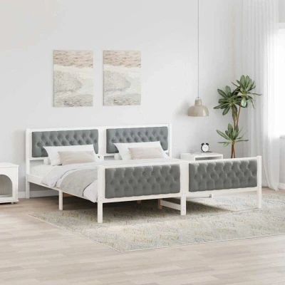 Image of vidaXL Bed Frame Light Grey 200 x cm Solid Pine Wood