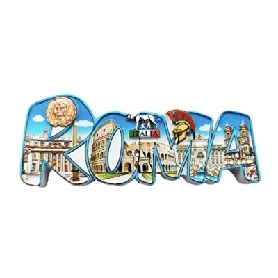 Image of Rome Italy 3D Letters Refrigerator Magnet Souvenirs Handmade Resin Magnetic Stickers Home Kitchen Decoration,Roma Fridge Collection Gift
