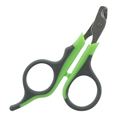 Image of TRIXIE claw scissors for small animals stainless steel rubberised plastic handle black/green 8 cm 6285